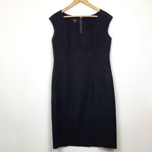 Talbots Black 100% Wool Structured Sheath Dress, Size 8, EUC